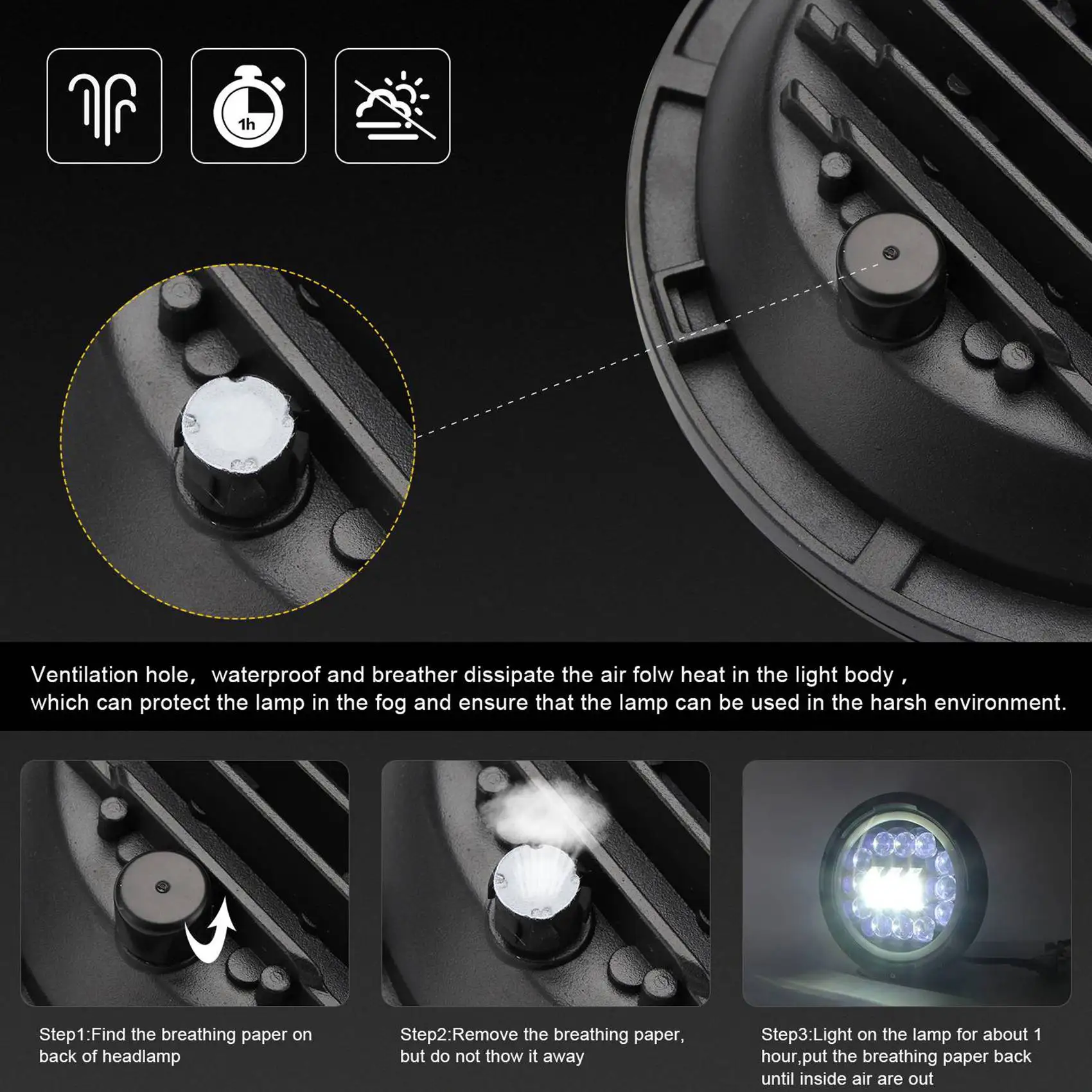 2X H4 400W 7Inch LED Head Light Lamp With For Lada Niva Urban 4X4 Samurai For Jeep Wrangler Off Road