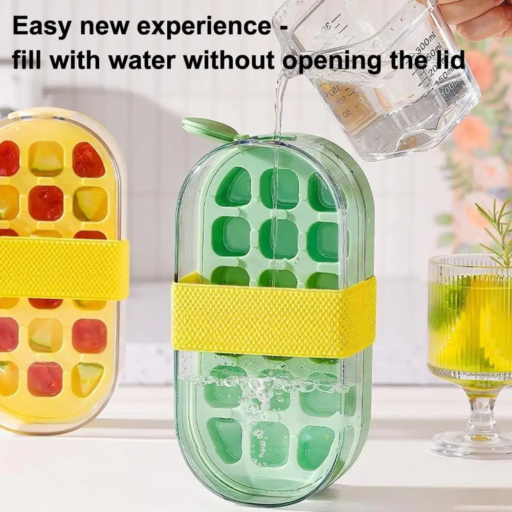 Ice Cube Cup with One-Touch Ice Cube Release Mold 2-in-1 Ice Tray And Leak-Proof Water Bottle for Iced Coffee Cocktails Juices O