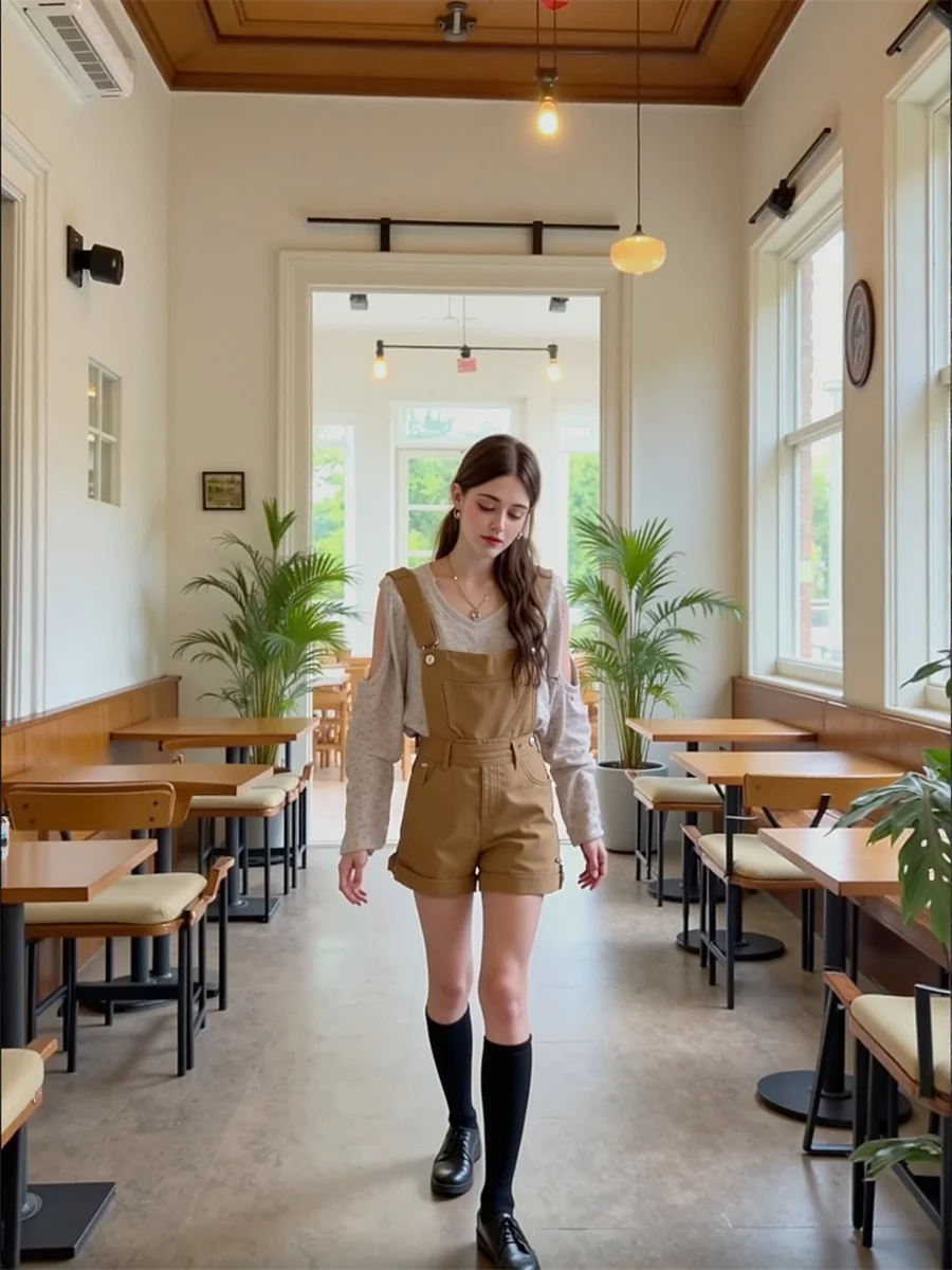 

Denim Vintage Rompers For Woman Elegant High Waist Playsuits Women'S Clothing 2025 Trend Winter Warm Thick Pile Half Button Slim