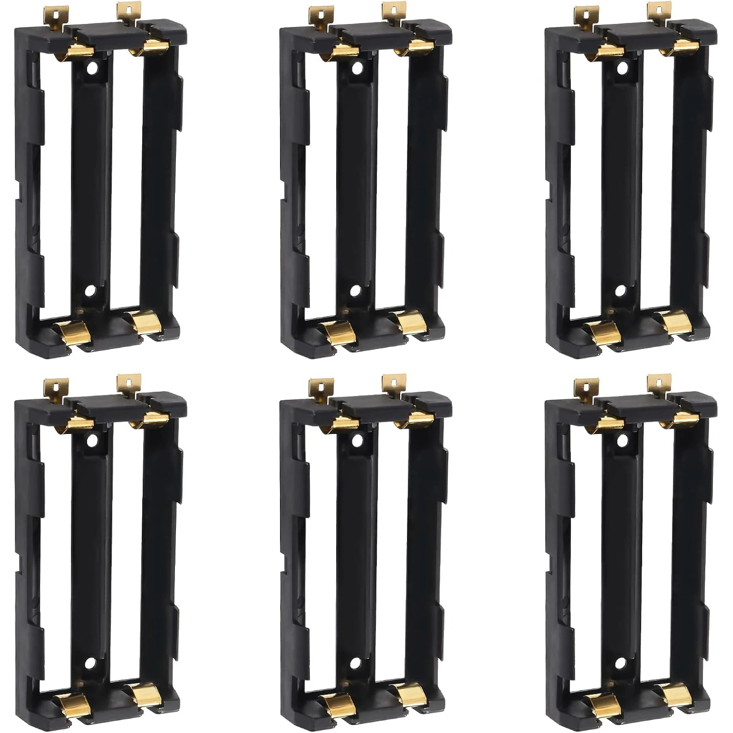 6pcs 18650 Battery Holder 2 Slot 3.7V 18650 Battery Clip Holder Box Storage Case with Soldering Pin Copper Contacts for 18650