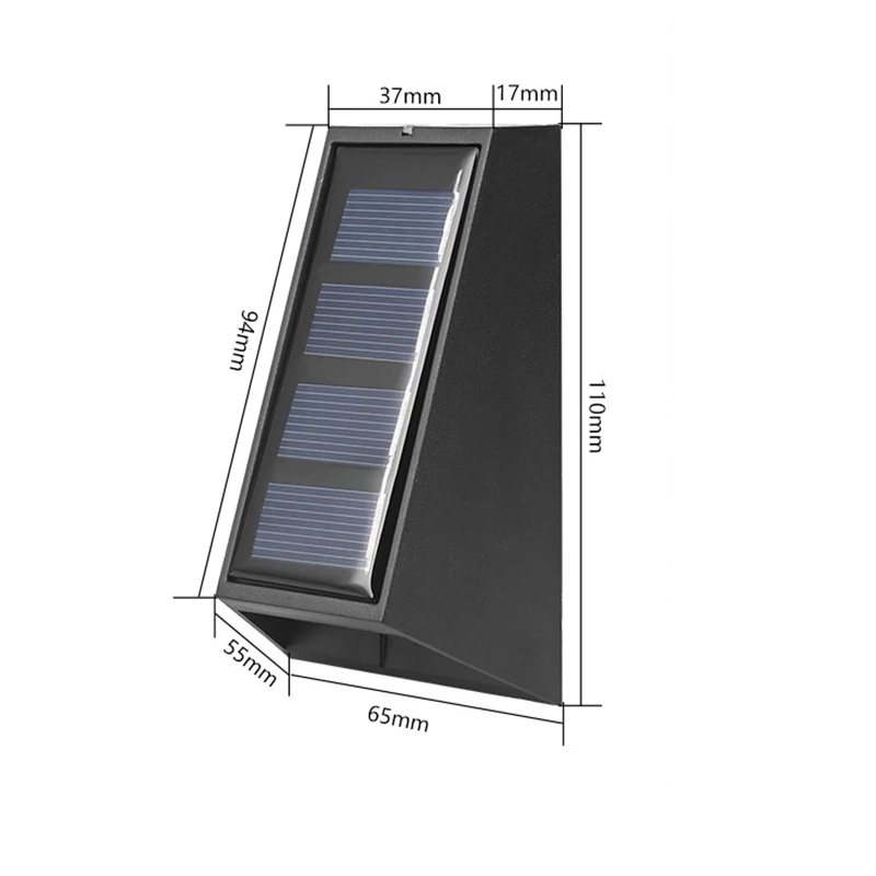 Imagem -06 - Luz de Parede Solar para Cima e para Baixo Controle de Luz Solar Led Jardim Luz ao ar Livre Impermeável Decoração Escada Cerca Luz