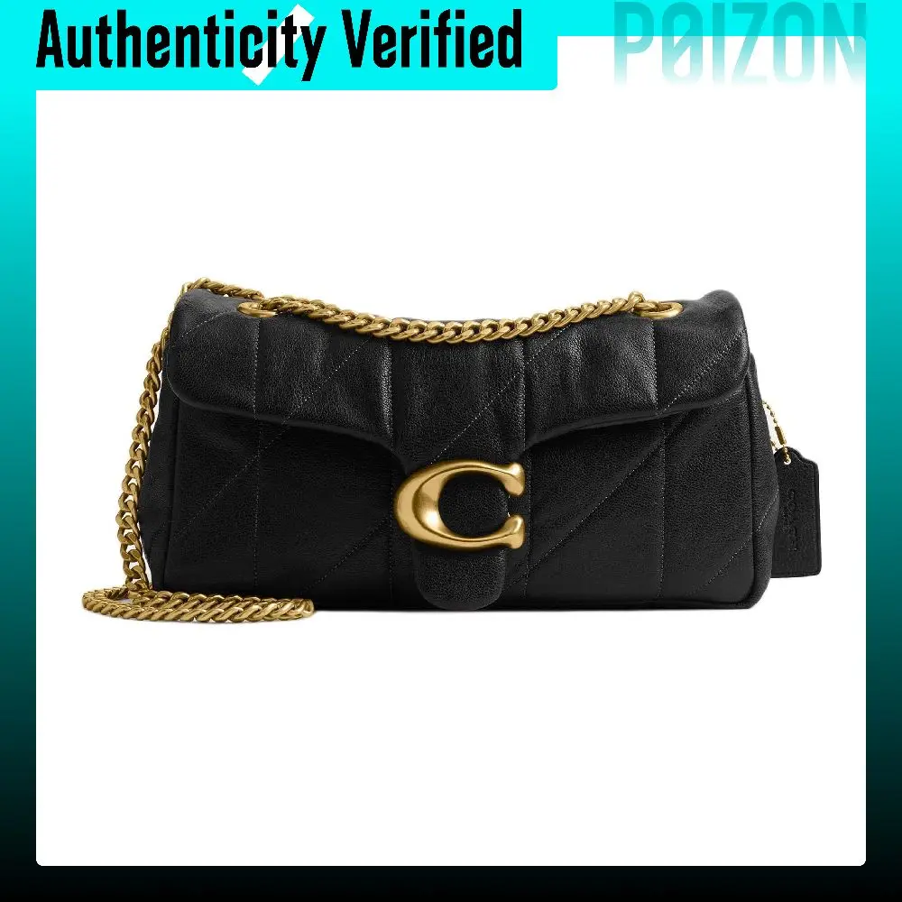 Bolso de hombro COACH Tabby, de piel de oveja, tamaño mediano, para mujer, color negro, modelo CCW83-B4BK.