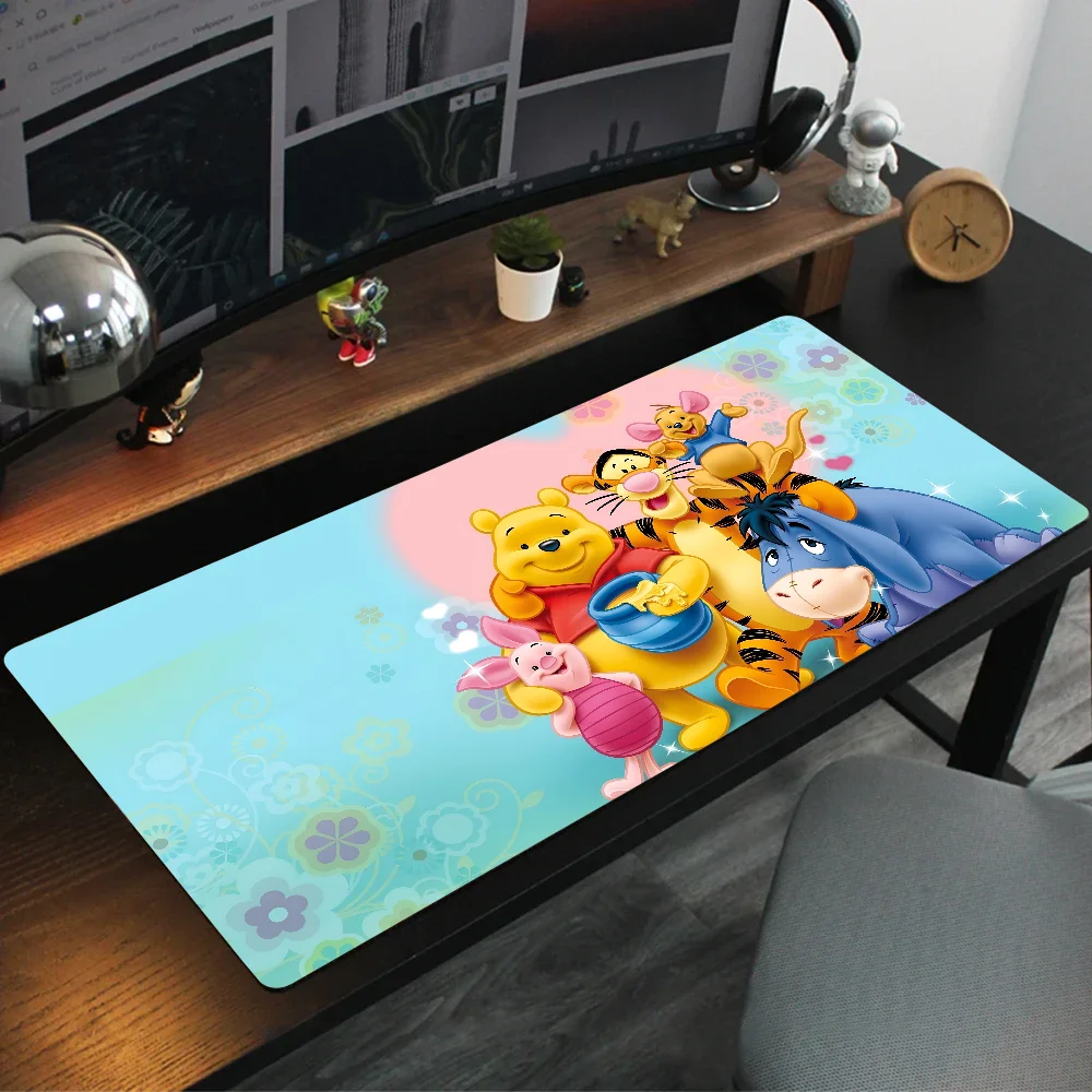 Cartoon W-Winnie The Pooh Mousepad Large Gaming Mouse Pad LockEdge Thickened Computer Keyboard Table Desk Mat