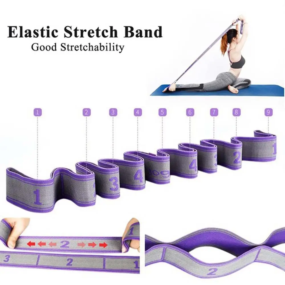 Professional Training Latex wire Elastic Nylon Multi Loops Exercise Stretch Rope Yoga Belt Pilates Tension Band