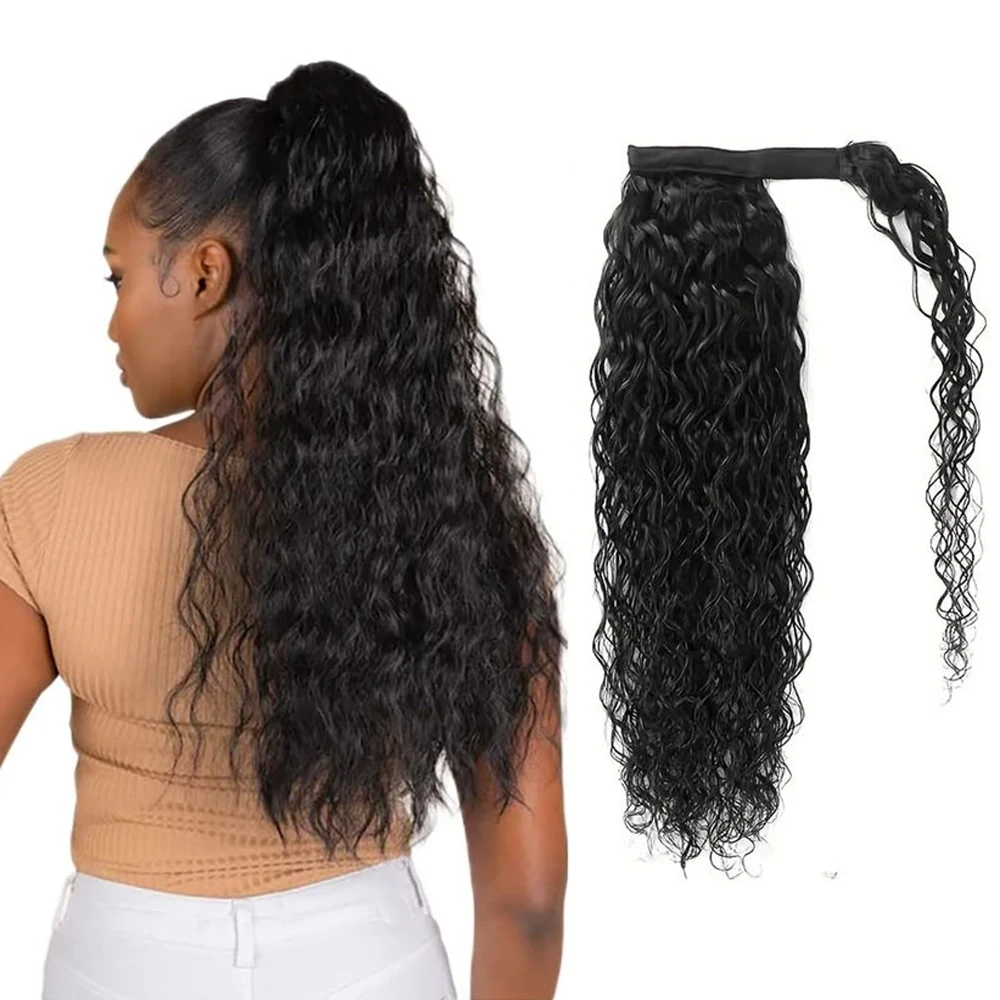 

Волосы с волнами воды, конский хвост с волшебной пастой, 100% бразильские человеческие волосы Remy, наращивание хвоста, натуральные волосы для женщин