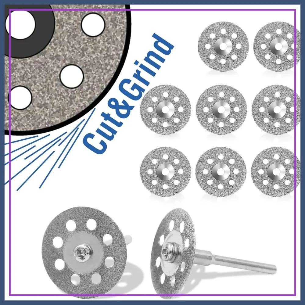 

10 pcs Diamond Cutting Wheel Discs Coated Rotary Tools 22mm for Dremel