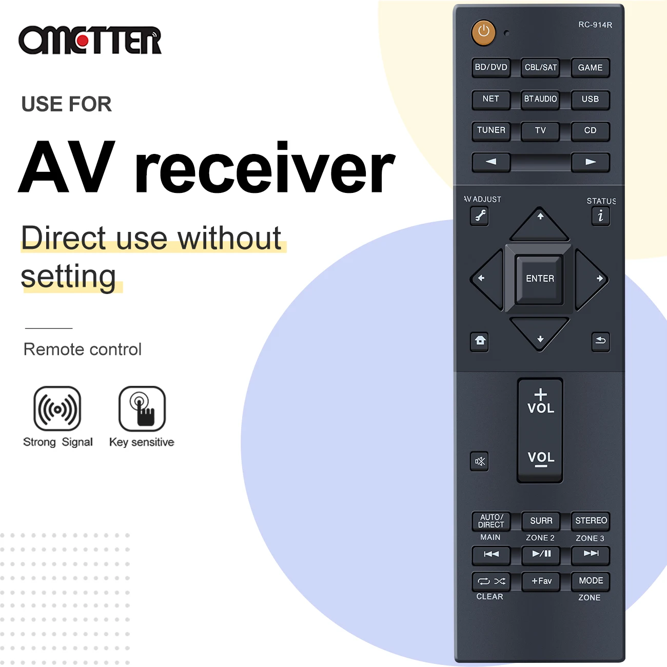 RC-914R Remote Control Applicable for Pioneer AV Receiver VSX-1131 VSX-LX301 VSX-1131B VSX-831 VSX-LX101 SC-LX502 VSX-LX302