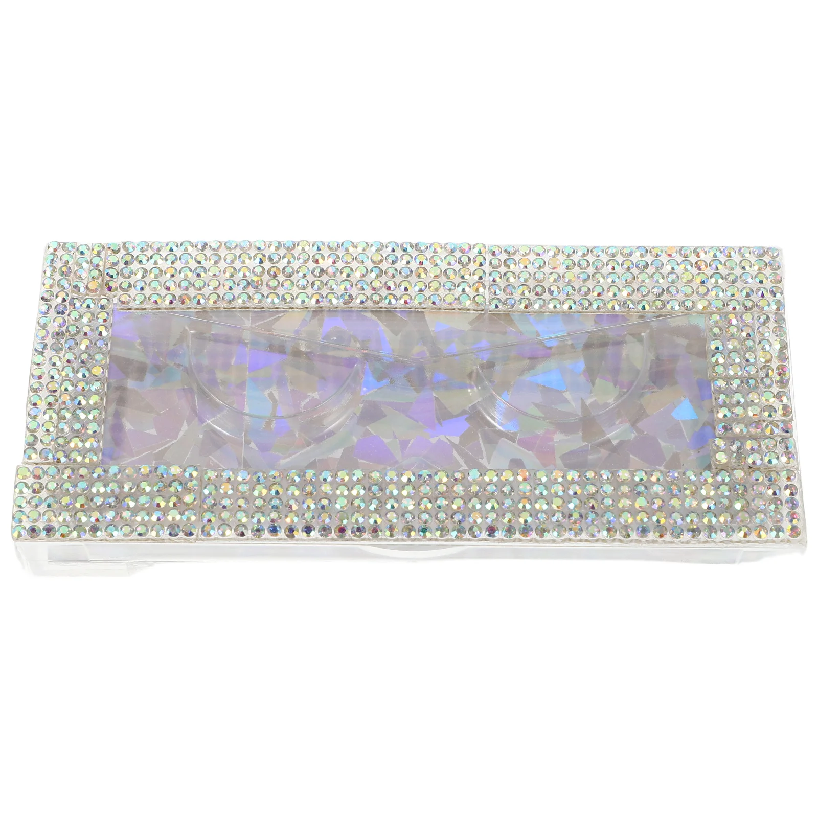 

Rhinestone Eyelash Storage Box Slide-Out Tray Travel Organizer For False Lashes Makeup Case Holder Container