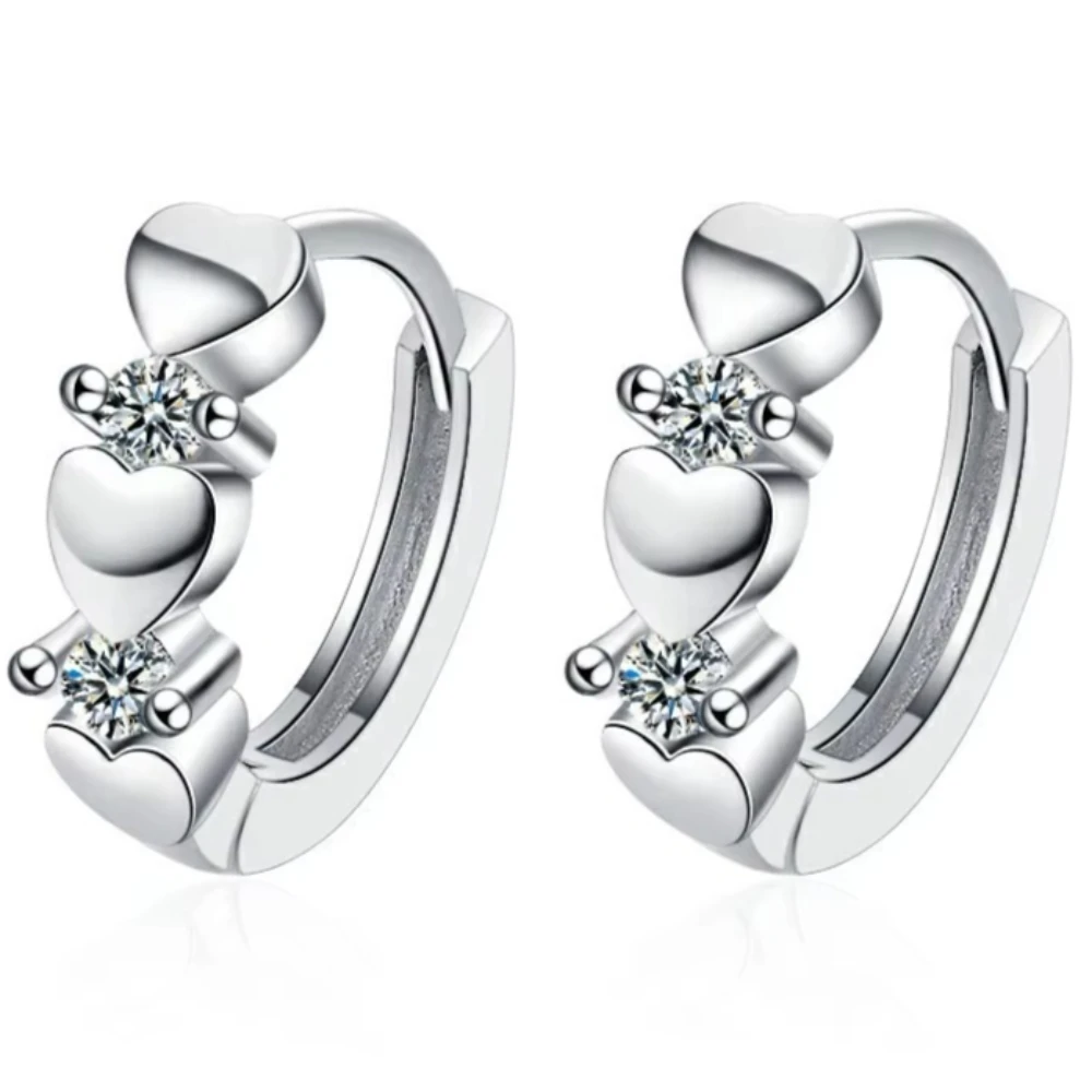 Luxury 925 Sterling Silver Earrings For Women Round Zircon Earrings Sparkling Party Wedding Jewelry Gift Accessories