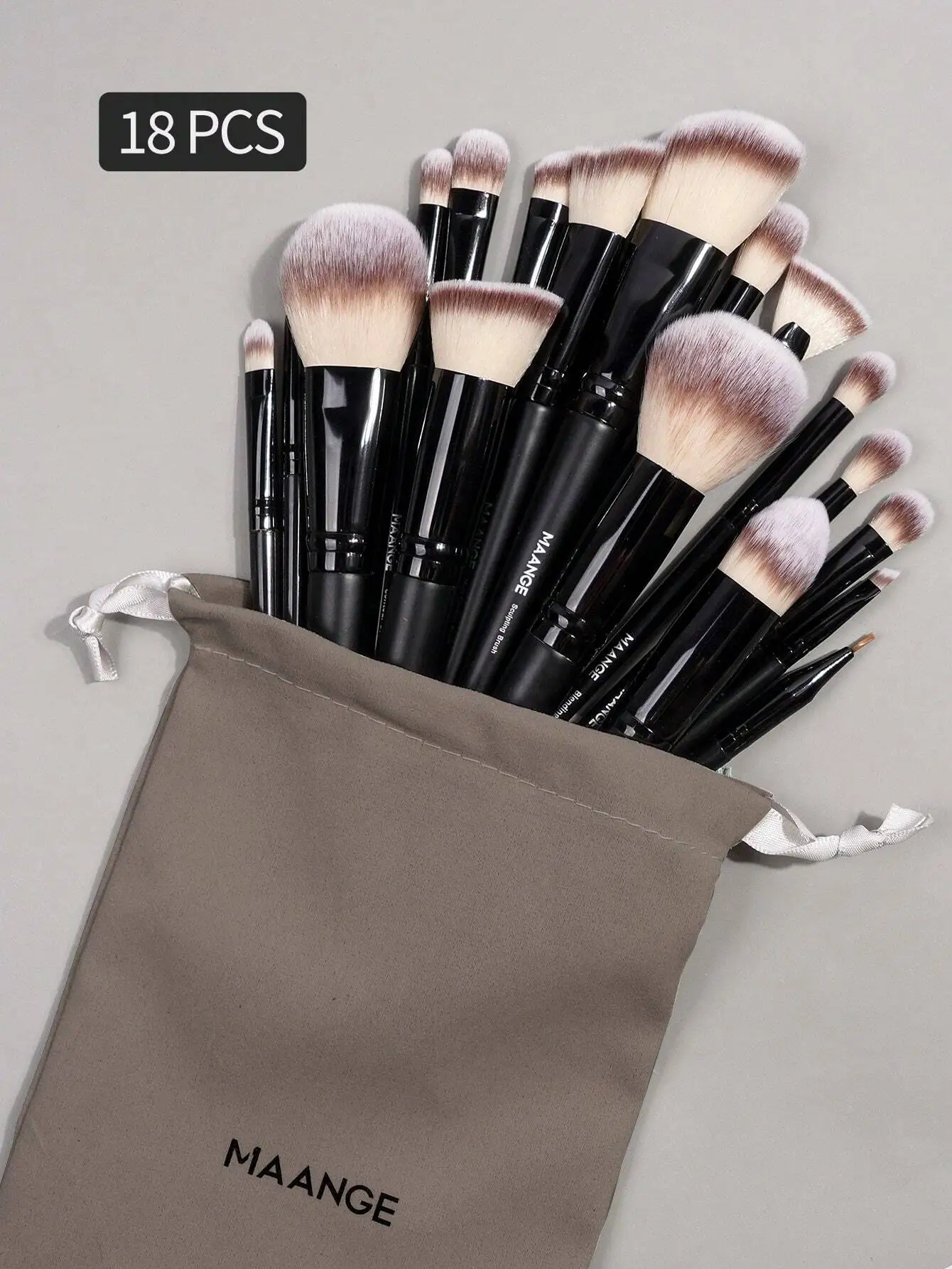 

MAANGE 18pcs Professional Makeup Brush Set With Cloth Bag&5pcs Triangle Powder Puff,Makeup Tools With Soft Fiber For Easy Carrying,Foundation Brush,Eye Shadow Brush,Blending Brush,Eyebrow Brush,Brush Set For Travel,Travel,Travel Essential,Valentine's Day,