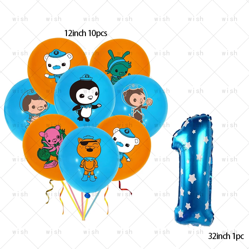 Воздушный шар Octonauts для девочек, товары для дня рождения, украшения Peso Kwazii Ballon, подарок для мальчика, домашний сад, декор для детского душа
