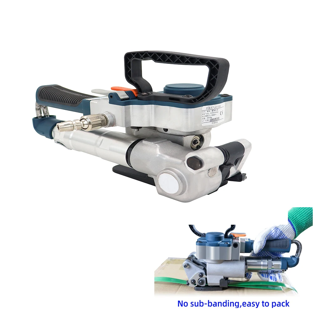 

Semi-Automatic HandHeld 3500N Pneumatic Strapping Tool B19/B25 PET Strap Banding Machine for Plastic Belt Pallet Strapping