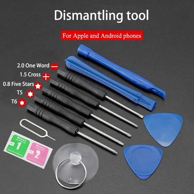 

Mobile Phones Opening Screen Pry Bar Repair Tool Kit SmartPhone Disassemble Screwdriver Sets for IPhone Samsung Xiaomi 12Pcs/Se