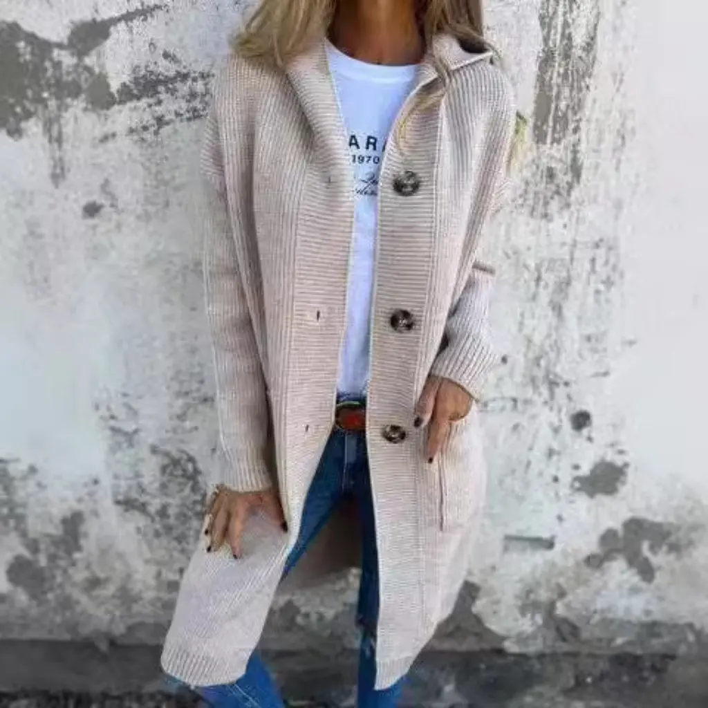 

Женский длинный повседневный свитер, кардиган, осень-зима, Новое поступление, одежда в европейском и американском стиле для женщин