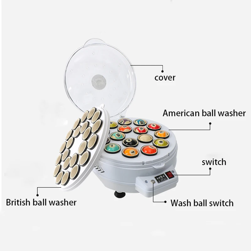 

2 in 1 22pcs Snooker ball and 16pcs Billiard Pool Ball Electronic Washing Machine Polisher Cleaner Tool