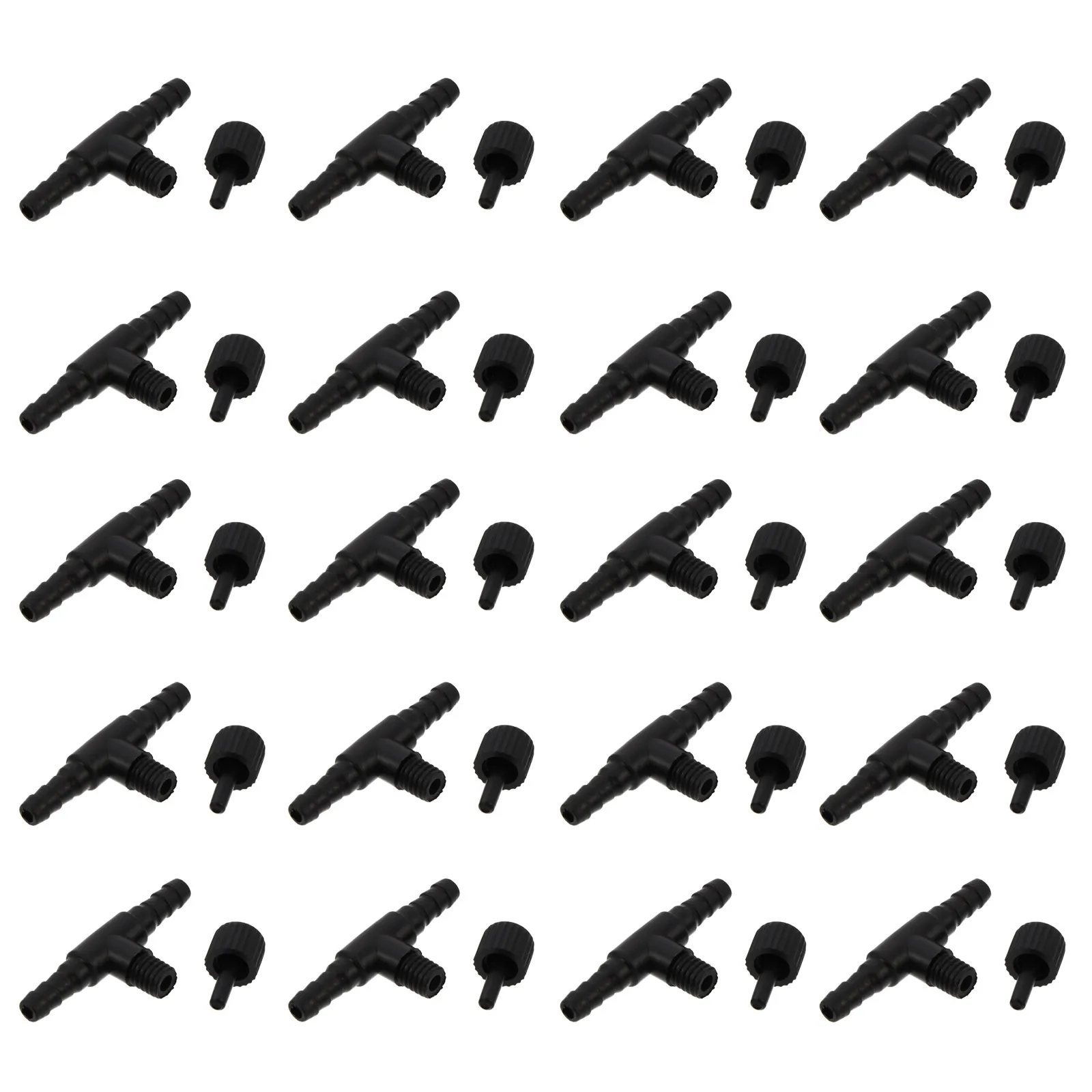 

30 Pcs Fish Tank Direct Air Valve Airline Tubing Connectors Fittings Aquarium Black Accessories Oxygen