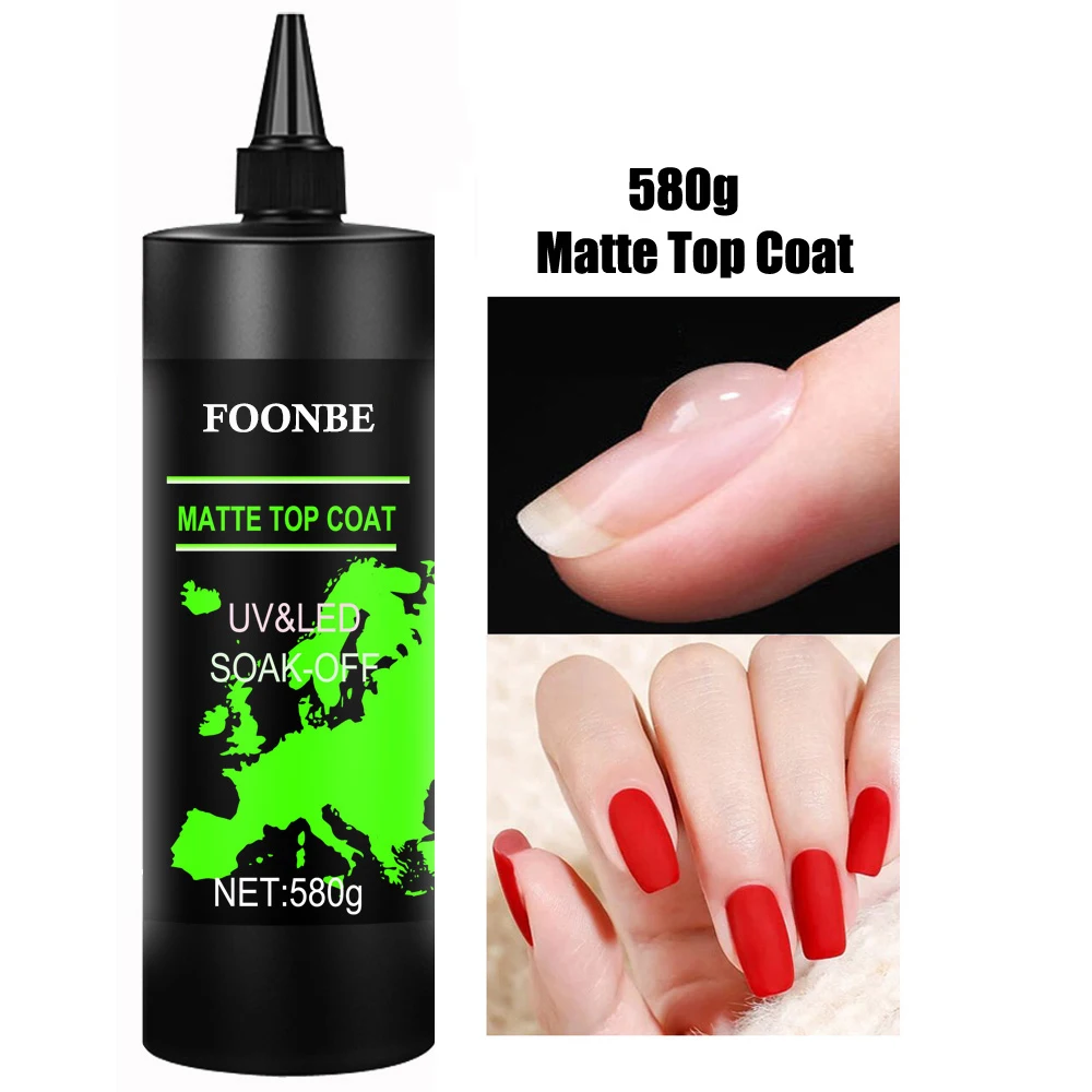 580g/1KG Super brillant couche de finition UV Base Gel vernis mat couche de finition renforcer Gel longue durée brillant tremper le vernis d'art des ongles