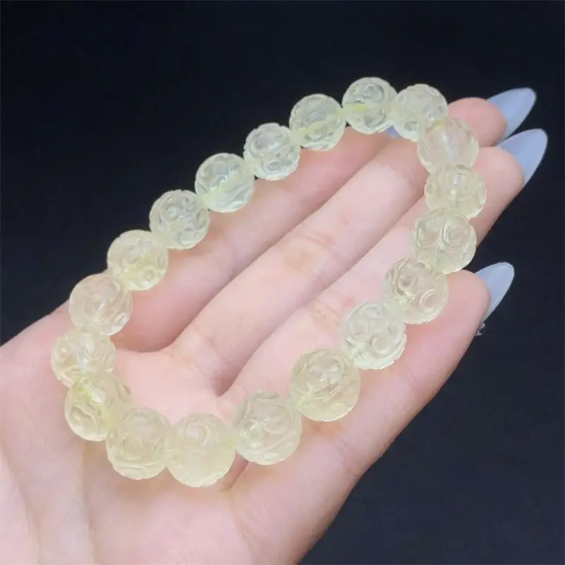 

10MM Natural Citrine Mosaic Bead Bracelet Gemstone Round Bead Crystal Healing Gem Women Men Fine Jewelry Gift 1PCS