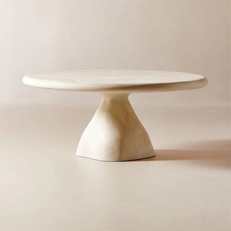#Modern Design Round Fiberglass Top Unique Shape Base Coffee Table Furniture for Living Room
