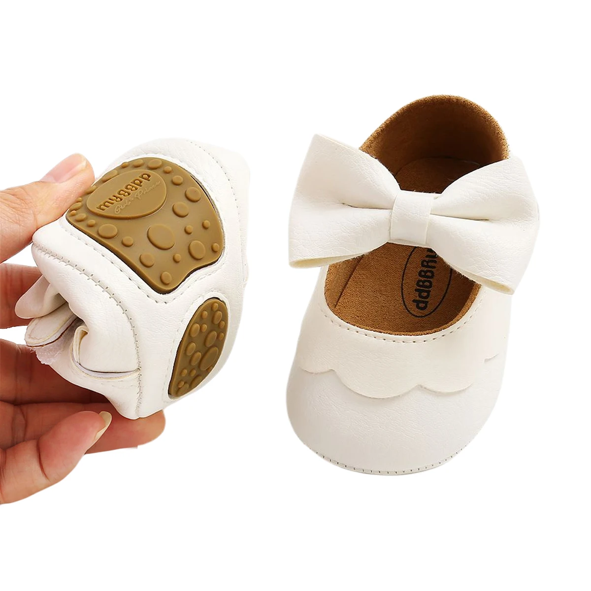 0-18M Baby Infant Girls Flat Shoes Bow Knot Solid First Walker Soft Sole Shoes Newborn Infant Toddler Girls Princess Shoes