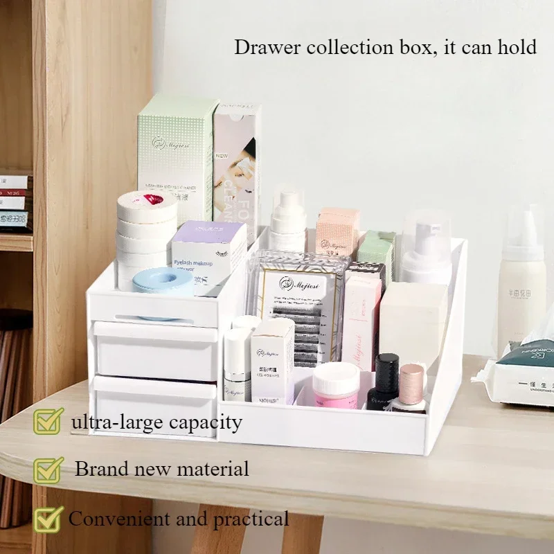 Elegant Women's Cosmetic Organizer PP Makeup Storage Box Easy Access Bedroom Countertop Drawer for Wedding Gifts