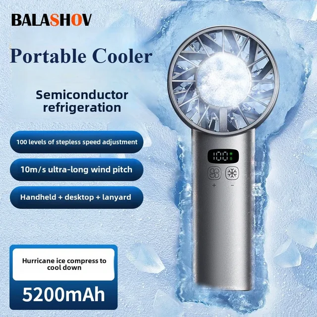 Ventilateur portatif à refroidissement rapide, mini ventilateur USB rechargeable, pliable, pour voyage, camping, extérieur. 1