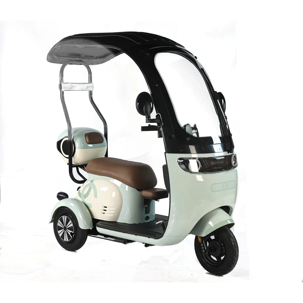 2024 新しい電動 Pedicab 500 ワット家族使用電動三輪車スクーター 3 輪電動自転車屋根