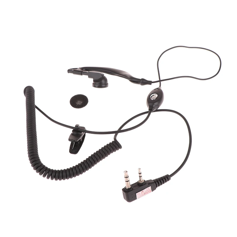 1PC For BAOFENG UV-5R UV5R BF-888S/KENWOOD/HYT 2-PIN Earpiece Headset PTT MIC Ear Hook Walkie Talkie Earbud Interphone Earphone