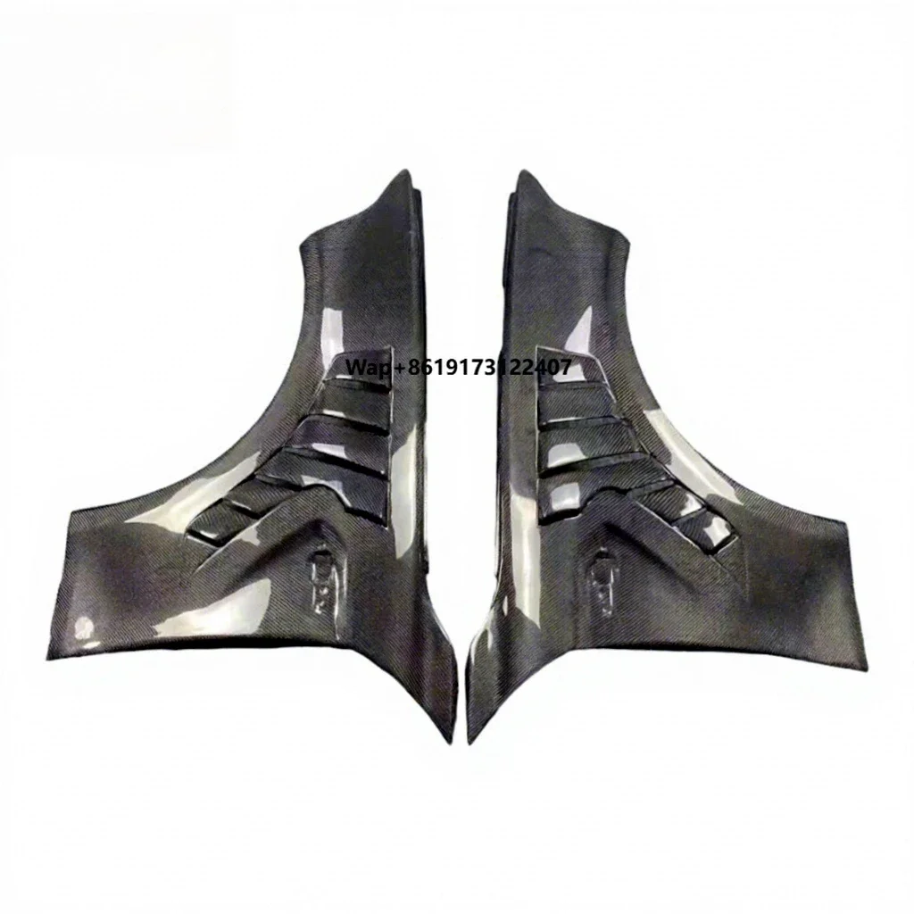 

ICOOH Racing for GT-R R35 Carbon Fiber Glossy Black Clear Coated Side Front Fender Vents 2008+ Perfect Fitment
