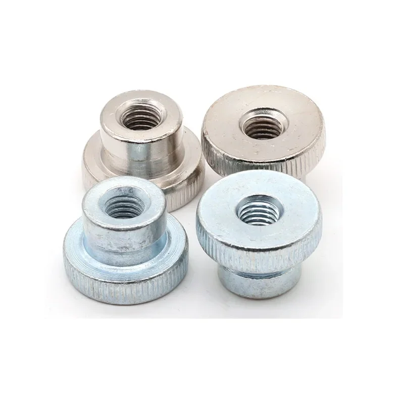 Hand screw nut nickel plated GB806 knurled head nut double layer nut M3 M4 M5 M6 M8 M10 Black zinc / blue zinc/ nickel