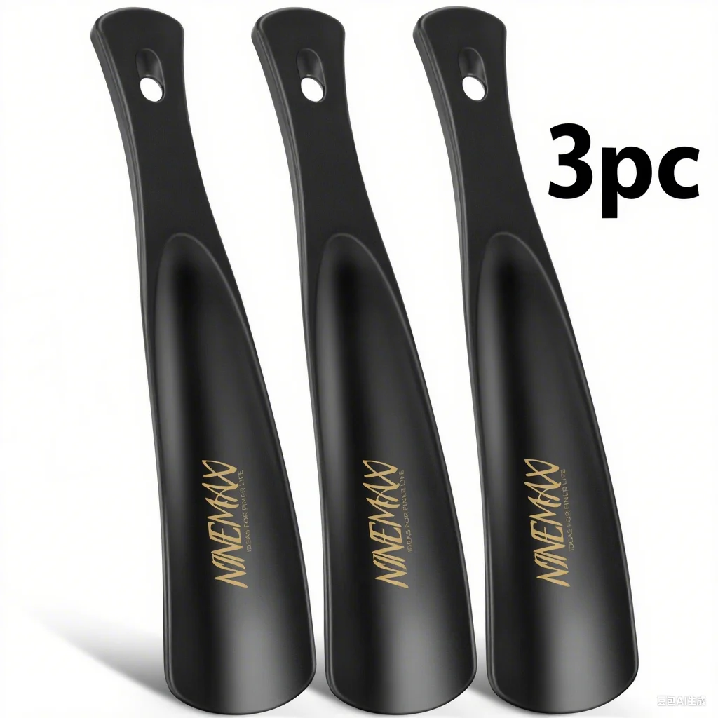 

3PCS Black Plastick Shoe Horn Spoon Shape Shoehorn Shoe Lifter Flexible Sturdy Slip Suitable for male and female accessories