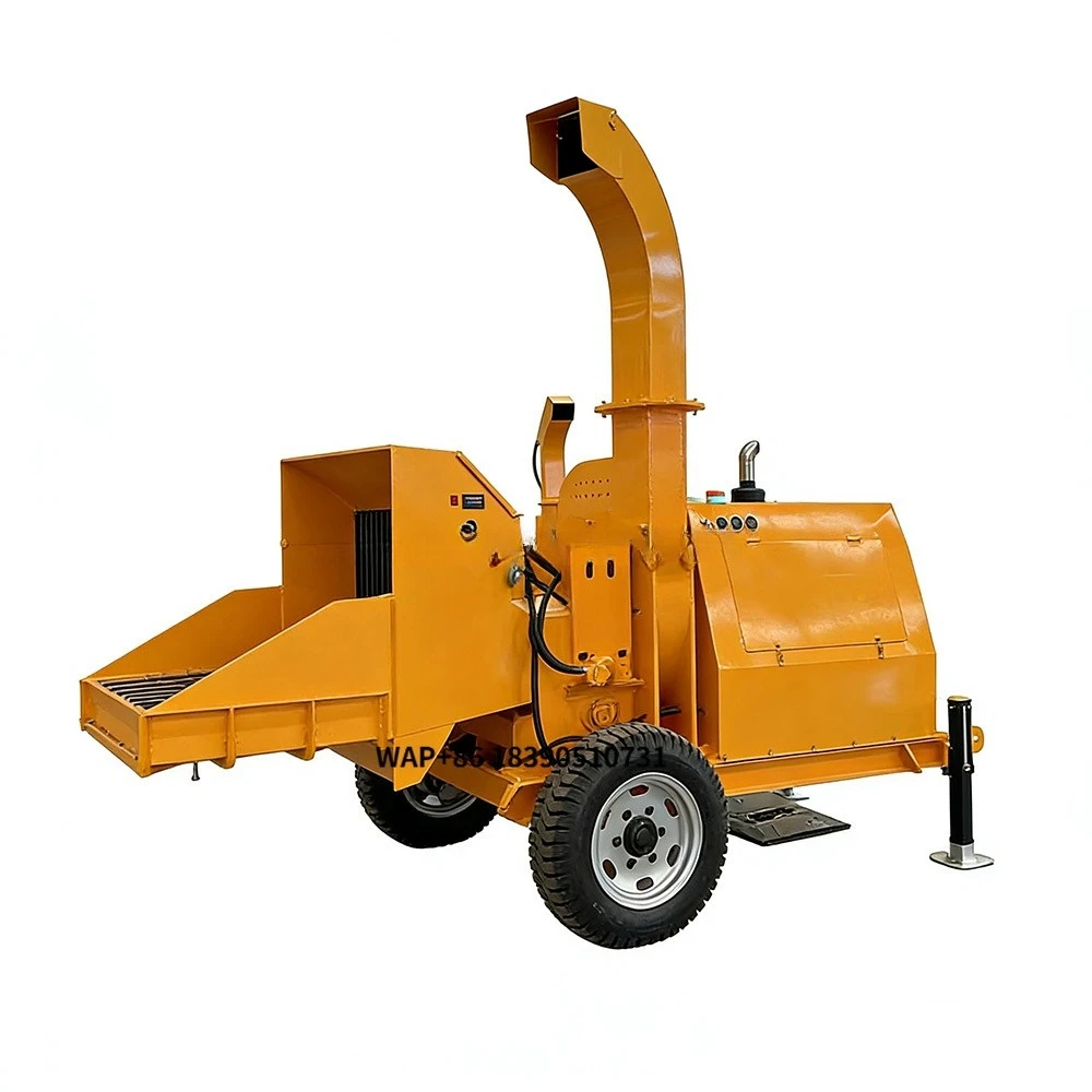 Hot Sale Wheels Towable Wood Shredder Wood Chipper Branch Crusher Tree Shredding Machine