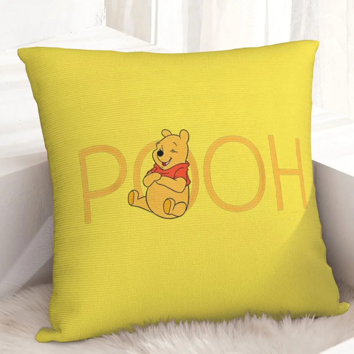 Pillow Case Winnie The Pooh Classic Lettering Soft Pillow Cover Novelty Bear Cushion Cover Pillowcases For Sofa Car Home Decor