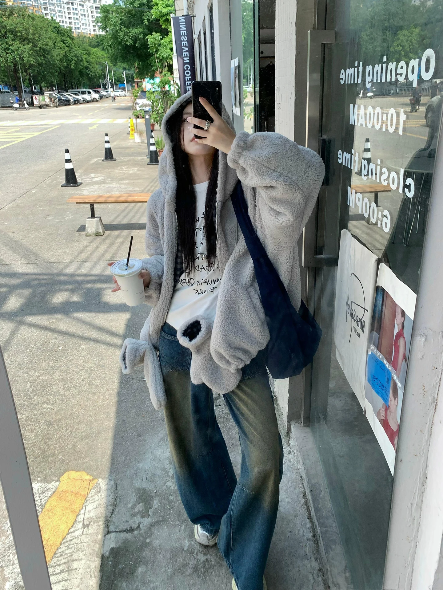 

Джинсы Joeyoo осенне-зимние с высокой талией, широкие, свободного кроя, из денима, удлиненные, дизайнерские, модные брюки в пол