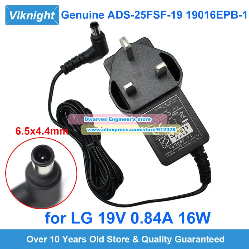 Genuine Charger for LG 19V 0.84A EAY63032019 ADS-25FSF-19 22MK430H 16w AC Adapter 19M38A FLATRON 27EA 33V-B LCAP42 Power Supply