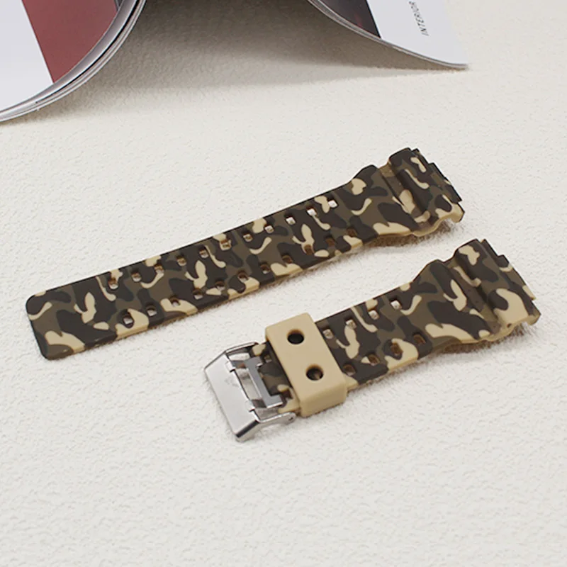 Replacement GA700 710 735 5413 5522 Resin Waterproof Camouflage Watch Strap Replacement 16MM for Men