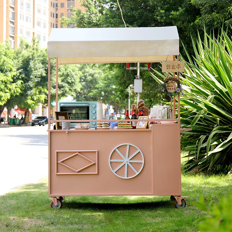 Iron stall market floats, outdoor  snack carts, mobile promotional vehicles, supermarket activities, night market trolleys