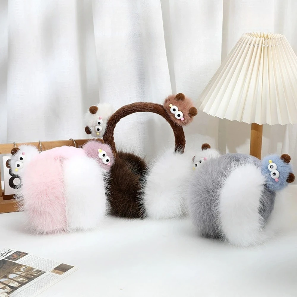 

Складные плюшевые наушники, зимние ветрозащитные теплые детские наушники с 3D рисунком для мальчиков и девочек, модные аксессуары для защиты ушей