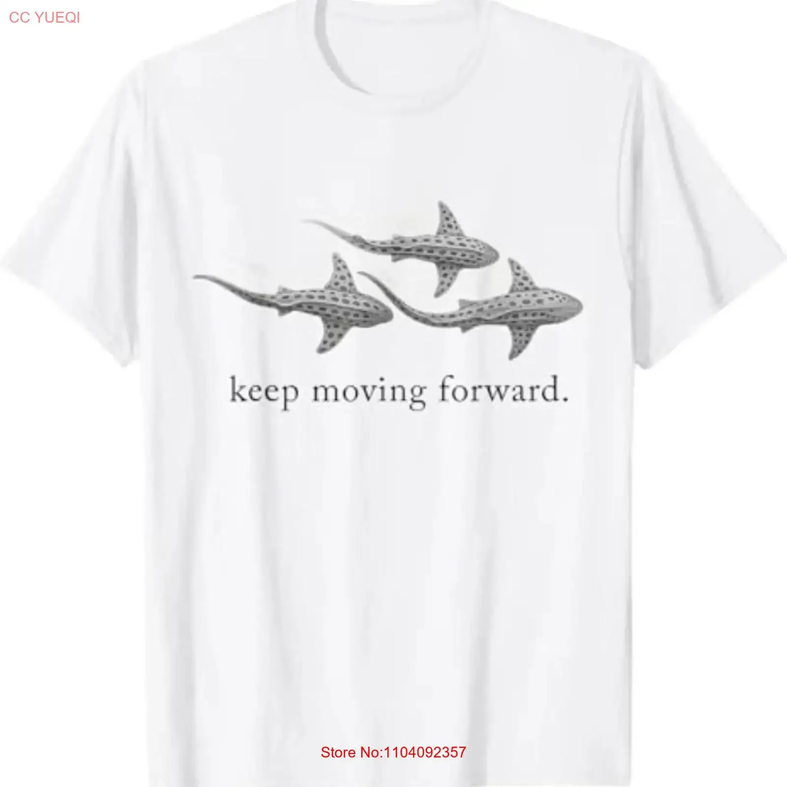 keep moving forward whale shark T Shirt vintage Washed Top For Everyday Wear Casual Slightly Unisex designer clothes fashion