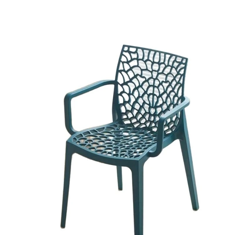 LTT Nordic style armchair plastic stool adult leisure home stackable dining chair