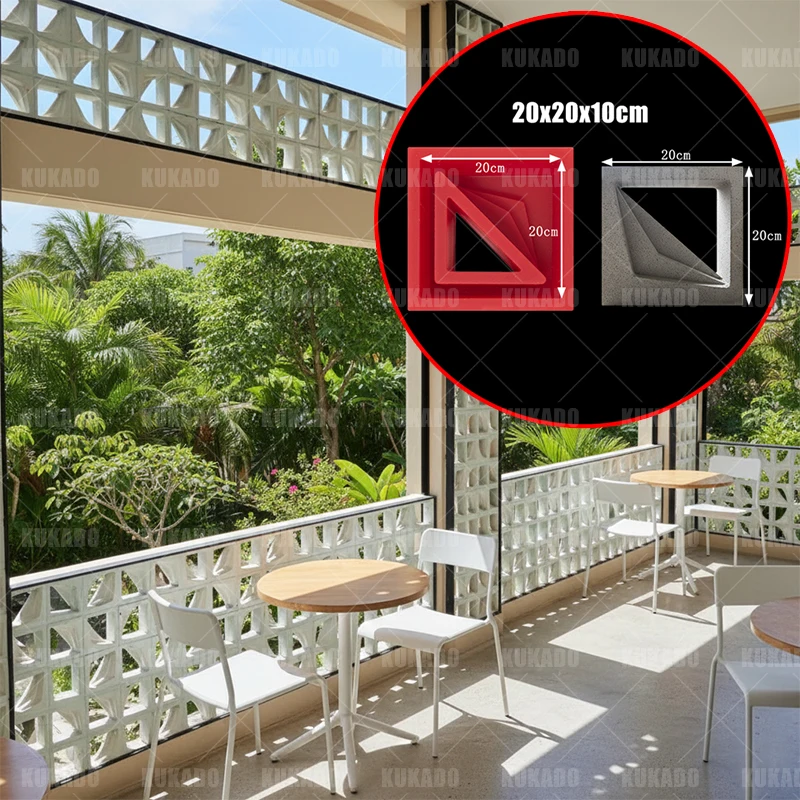 

Cement Hollow Brick Silicone Mold 20 * 20 * 10Cm Villa Partition Wall Concrete Brick Garden Mall Interior Decoration Brick