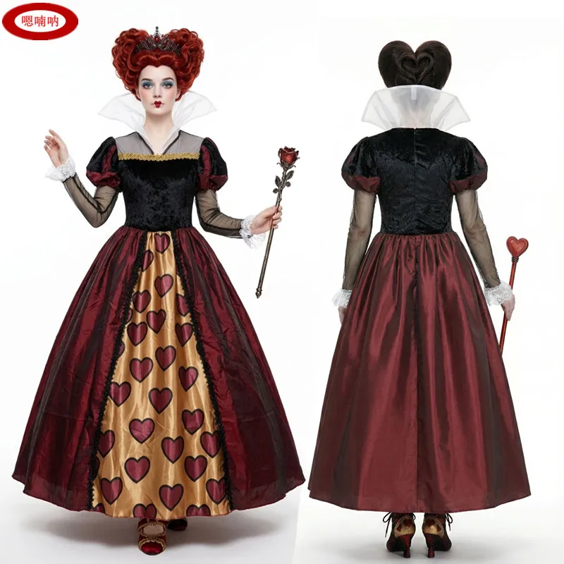 Red Queen Cosplay Performance Costume Heart Queen Stage Halloween Performance Clothes Chinese Traditional Ethnic Women's Fashion
