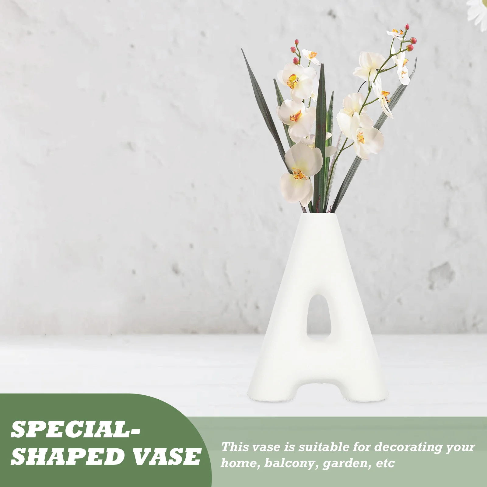 

Special-Shaped Vase Exquisite Ceramic Home Decor Desktop Letter Adornment Eco-Friendly Material Perfect for Various Places