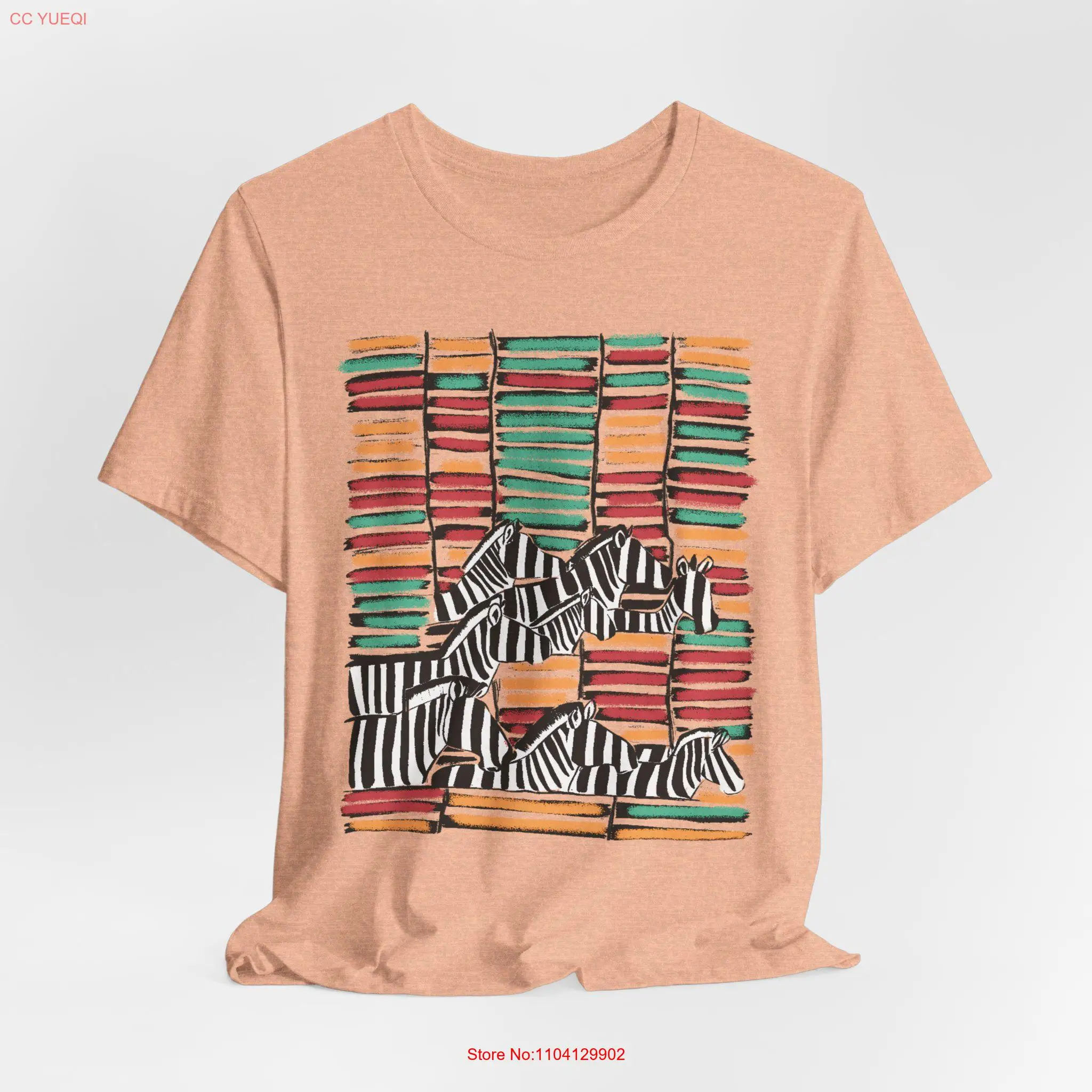 

Abstract Zebra T Shirt Lovers Cute Boho Vintage Style for Her Horse long or short sleeves