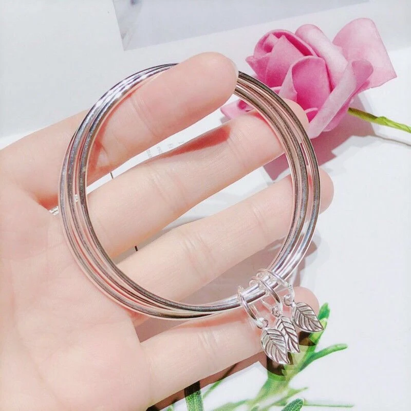 

Высококачественный женский браслет из твердого серебра S99, дизайн с тремя кольцами, молодежный стиль, роскошный подарок на День святого Валентина для подруги