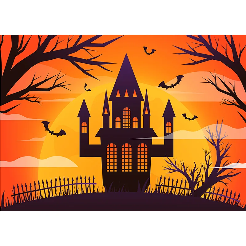 خلفية الهالوين من نيتري ، خلفية التصوير الفوتوغرافي ، مستلزمات استوديو الصور ، قلعة حجر القبر ، فانوس اليقطين ، القمر ، الاستوديو ، من #5