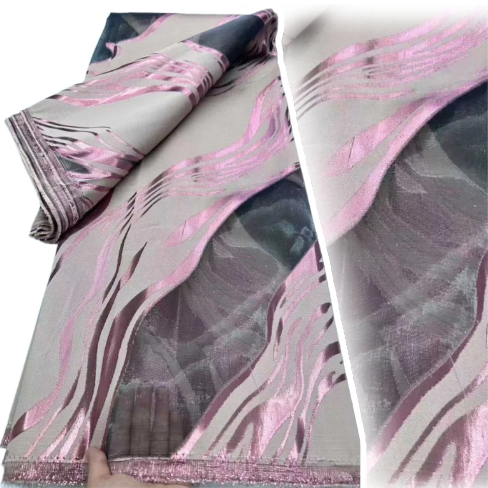 

Новое африканское вышитое тюлевое кружево высокого качества, нигерийское позолоченное кружево, парчовая ткань, французская сетка для шитья, 5 ярдов, TP1455