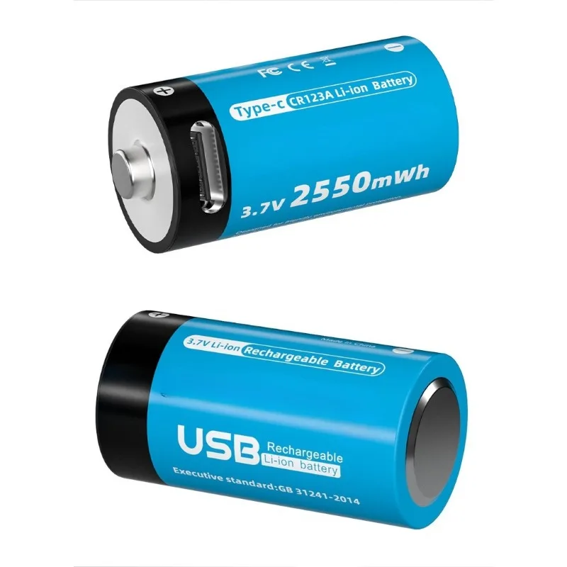 CR123A 16340 16350 Batería Recargable Carga USB RCR123 CR123 CR123A Li-Ion Btteries 2550mWh 3.7V