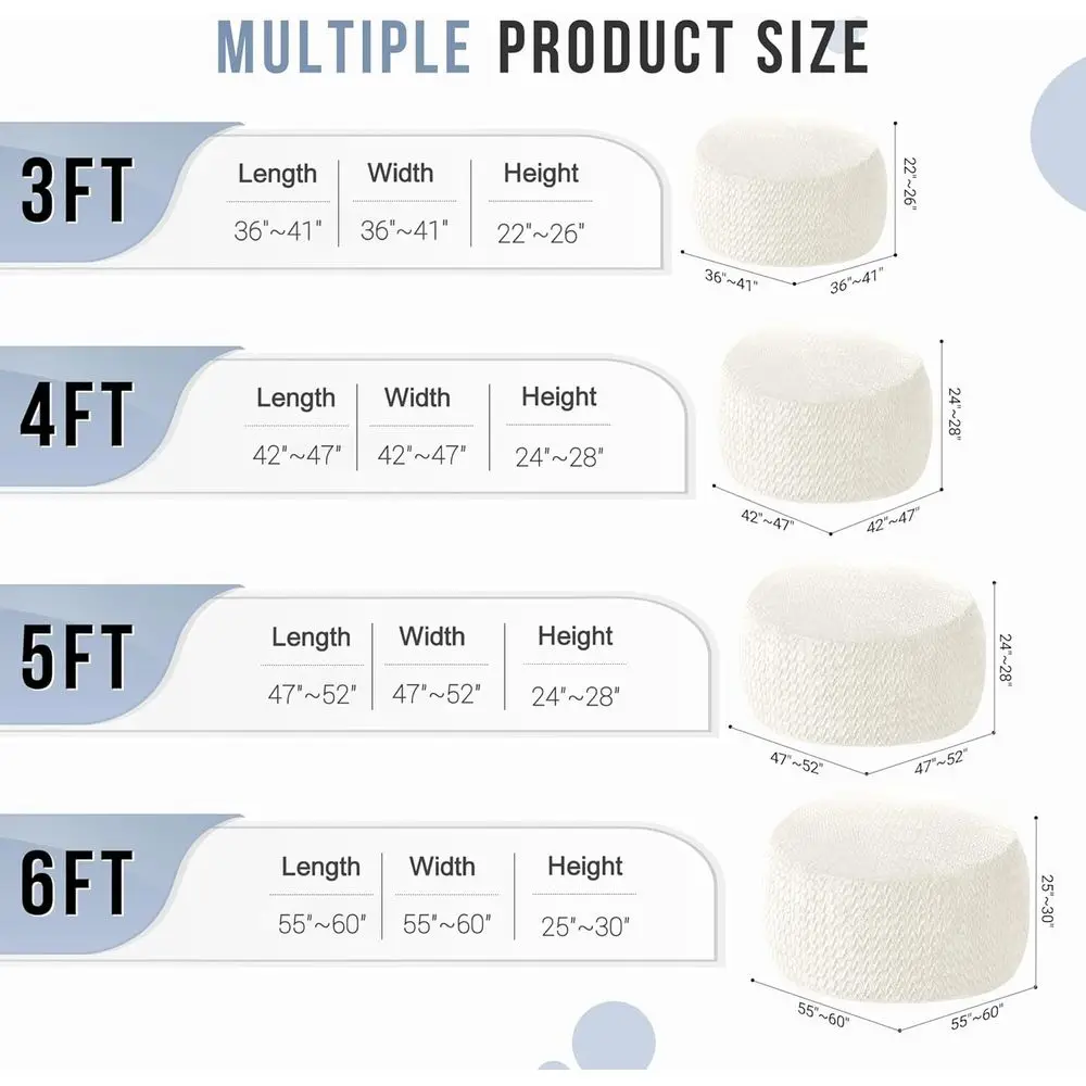 كراسي بين باج كبيرة للبالغين مع غطاء من القطيفة من إسفنج الذاكرة وشيفرون - أبيض #2
