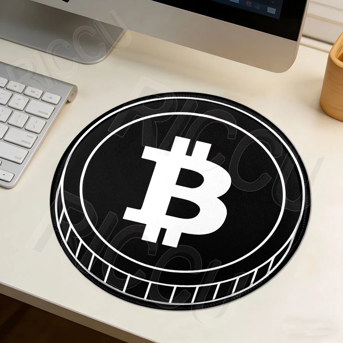 Bitcoin Mouse Pad Gaming HD Round Mousepad Anti-slip Rubber Mousemat Computer Gamer Desk Mat Black Mousepad Gamer PC Accessories